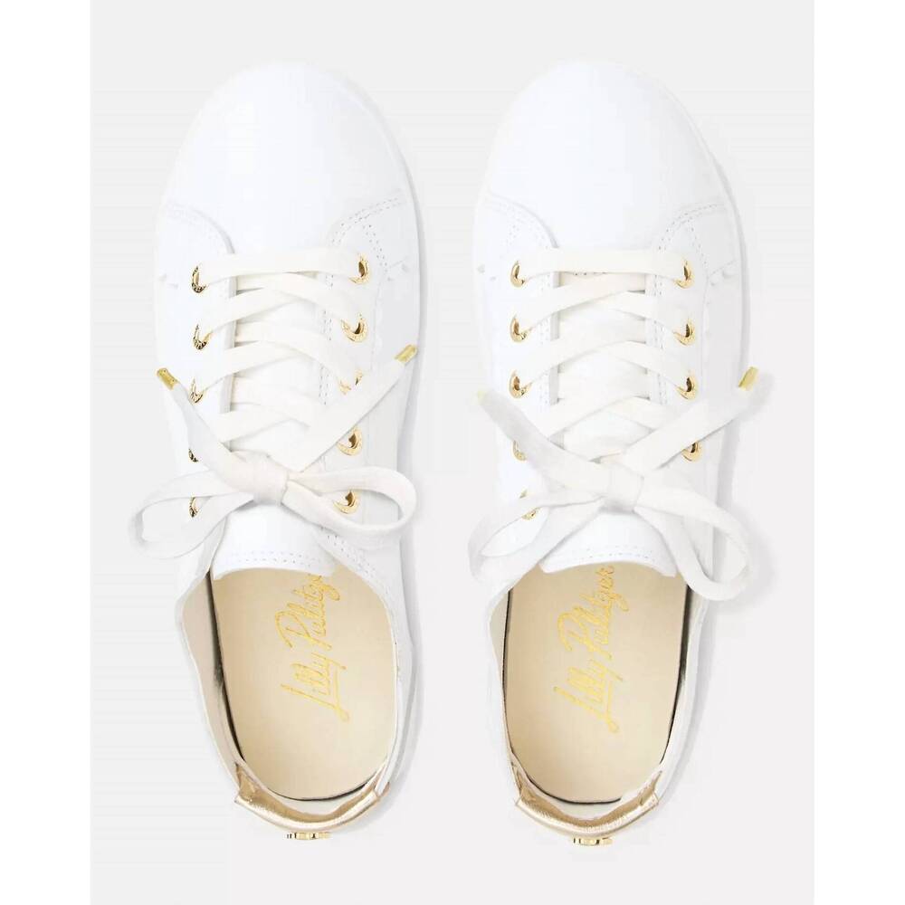 NEW LILLY PULITZER women's lilly sneaker in resort white - Picture 2 of 5